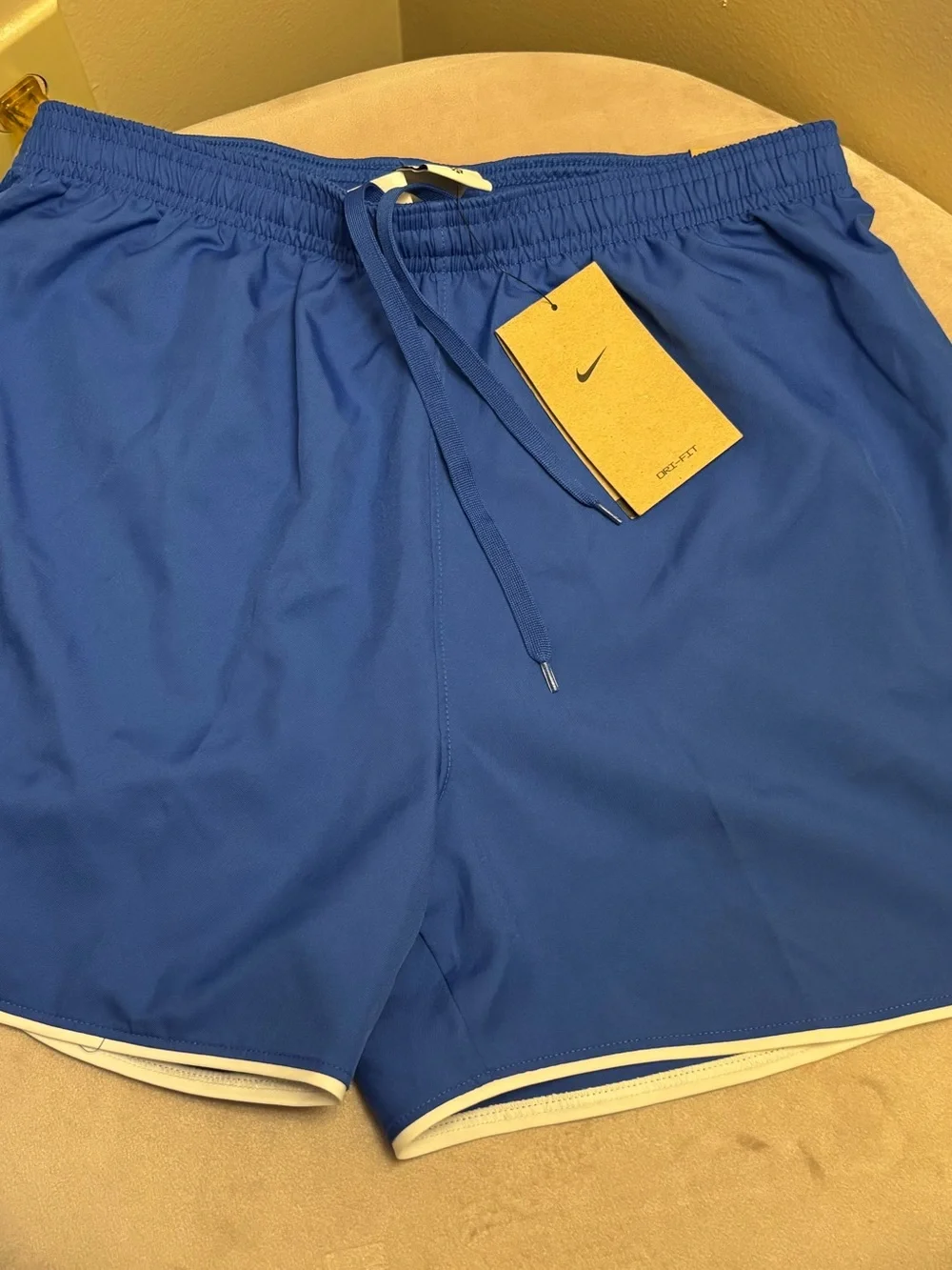 Nike Royal Blue Dri-FIT Women's Athletic Shorts with White Trim
